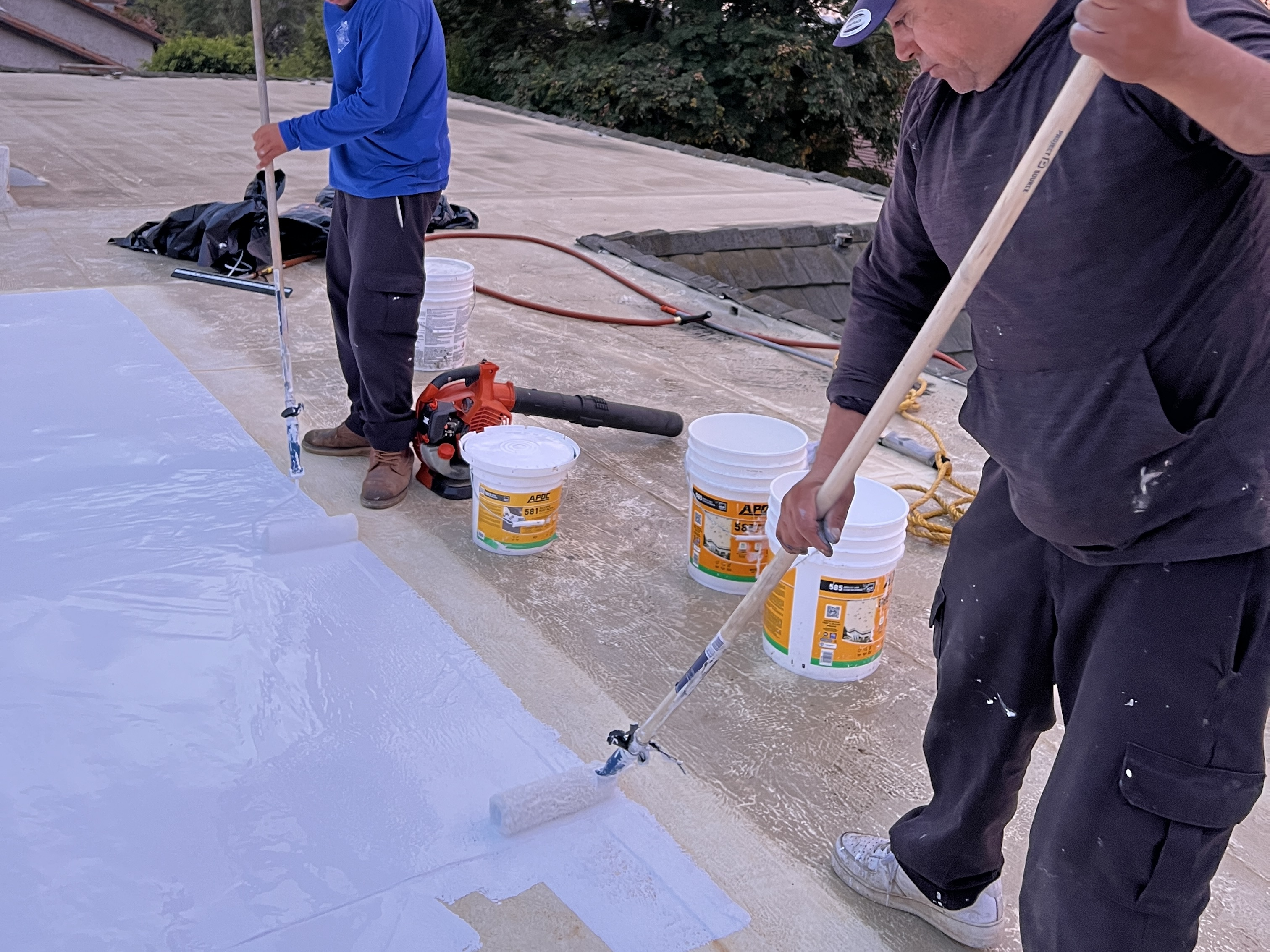 Roof coating application