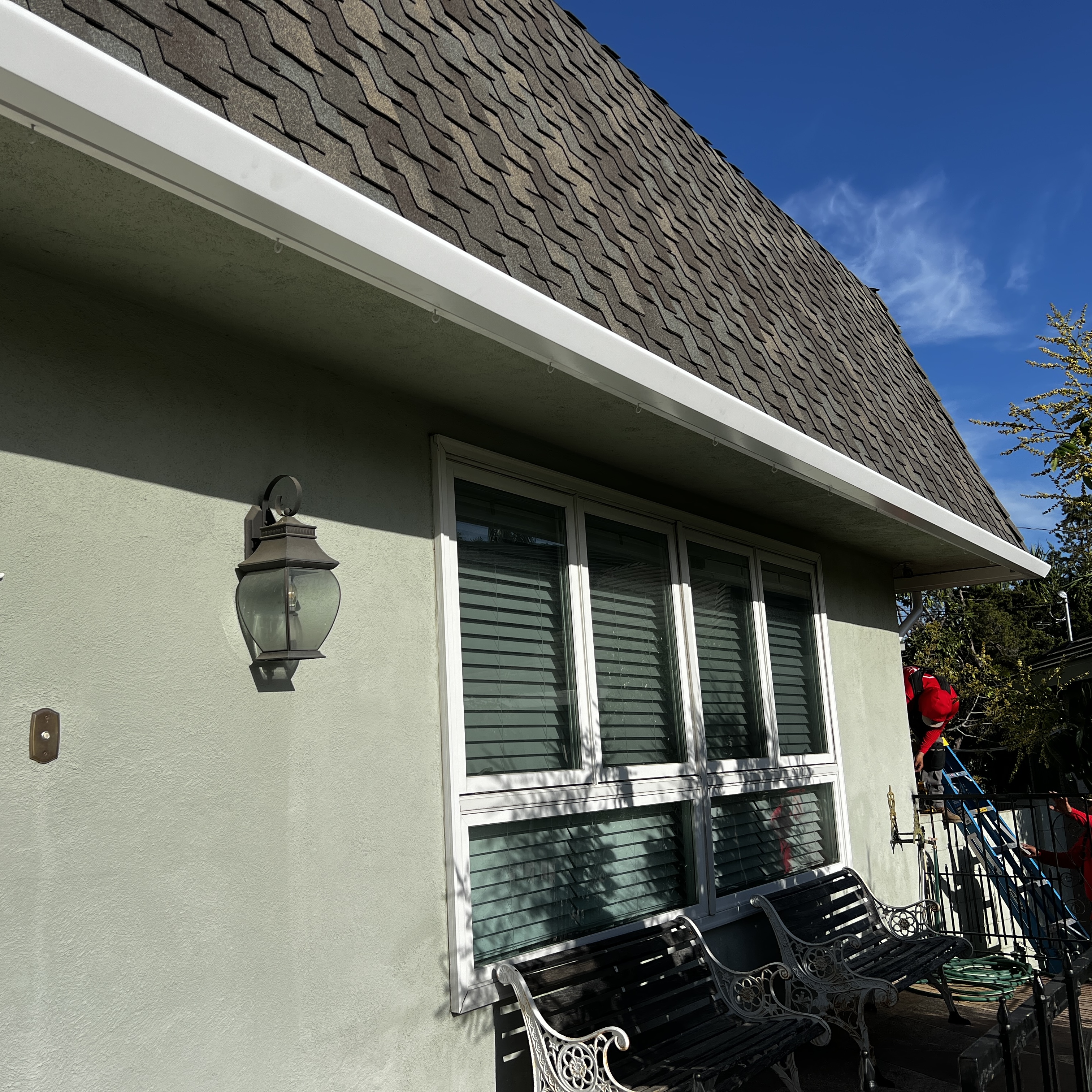 Rain gutter installation project